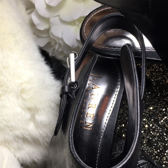 Lauren Ralph Lauren Black Leather Booties - Picture 2 of 8